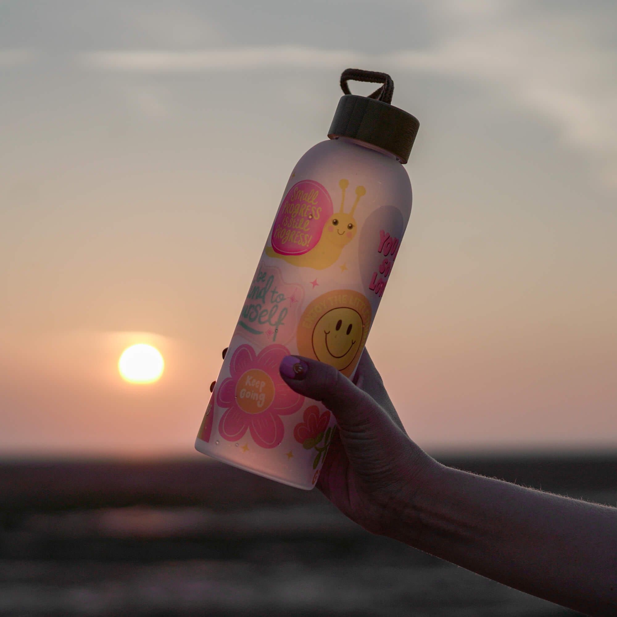 Little Reminders Frosted Glass Water Bottle
