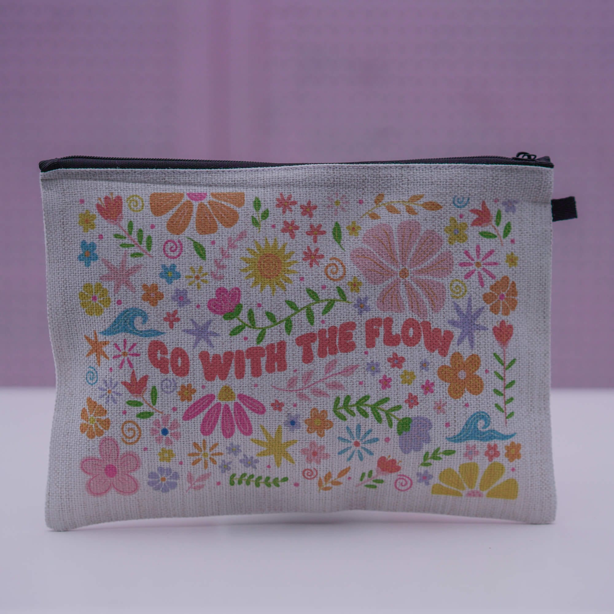 Go With The Flow Linen Cosmetic Bag