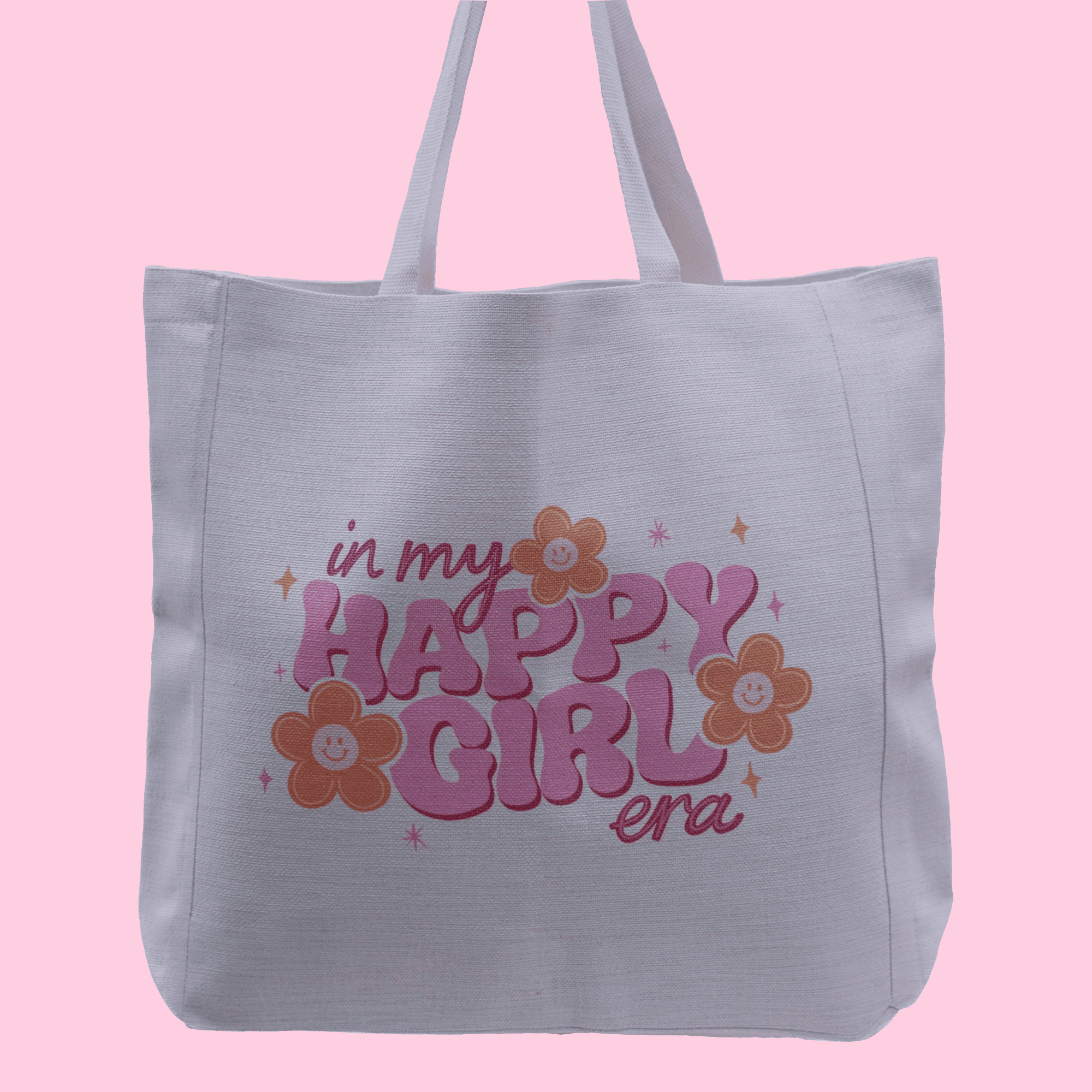 In My Happy Girl Era Linen Tote Bag