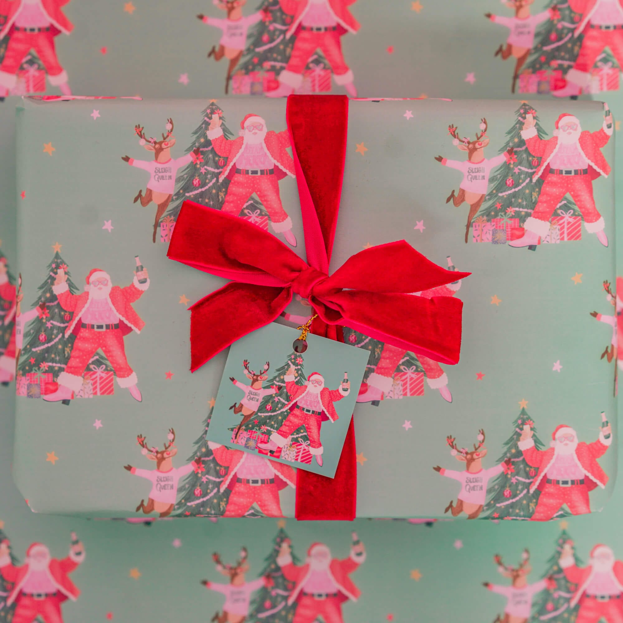 Santa and Rudolf Wrapping Paper