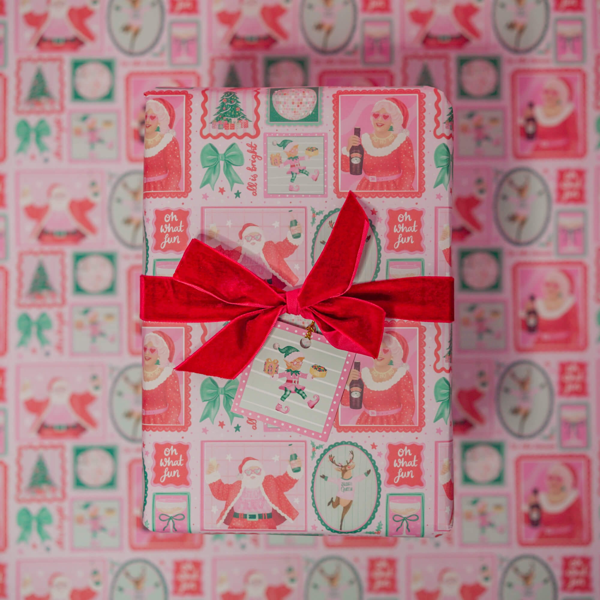 Pink Festive Wrapping Paper