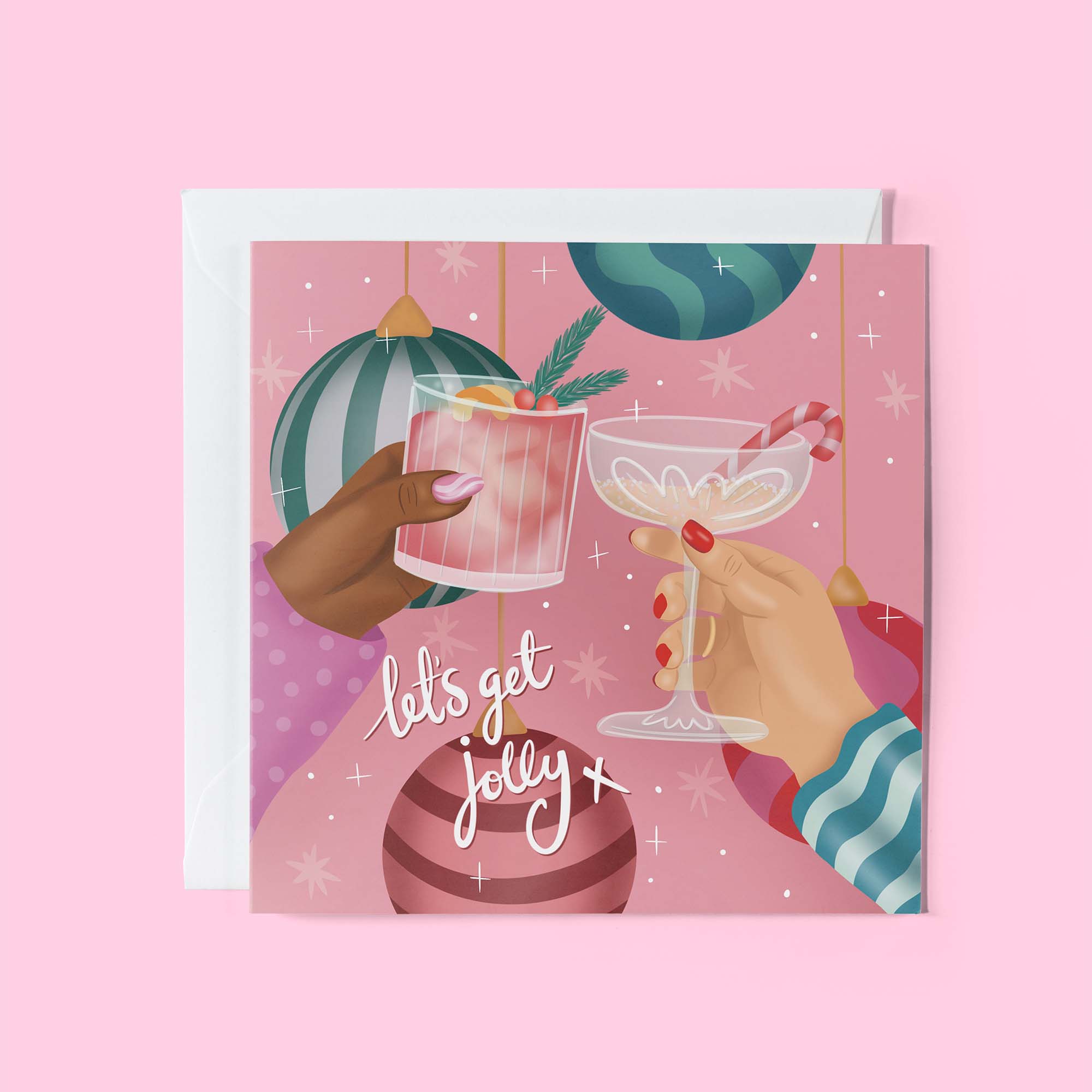 Let's get jolly, Christmas cocktail Card