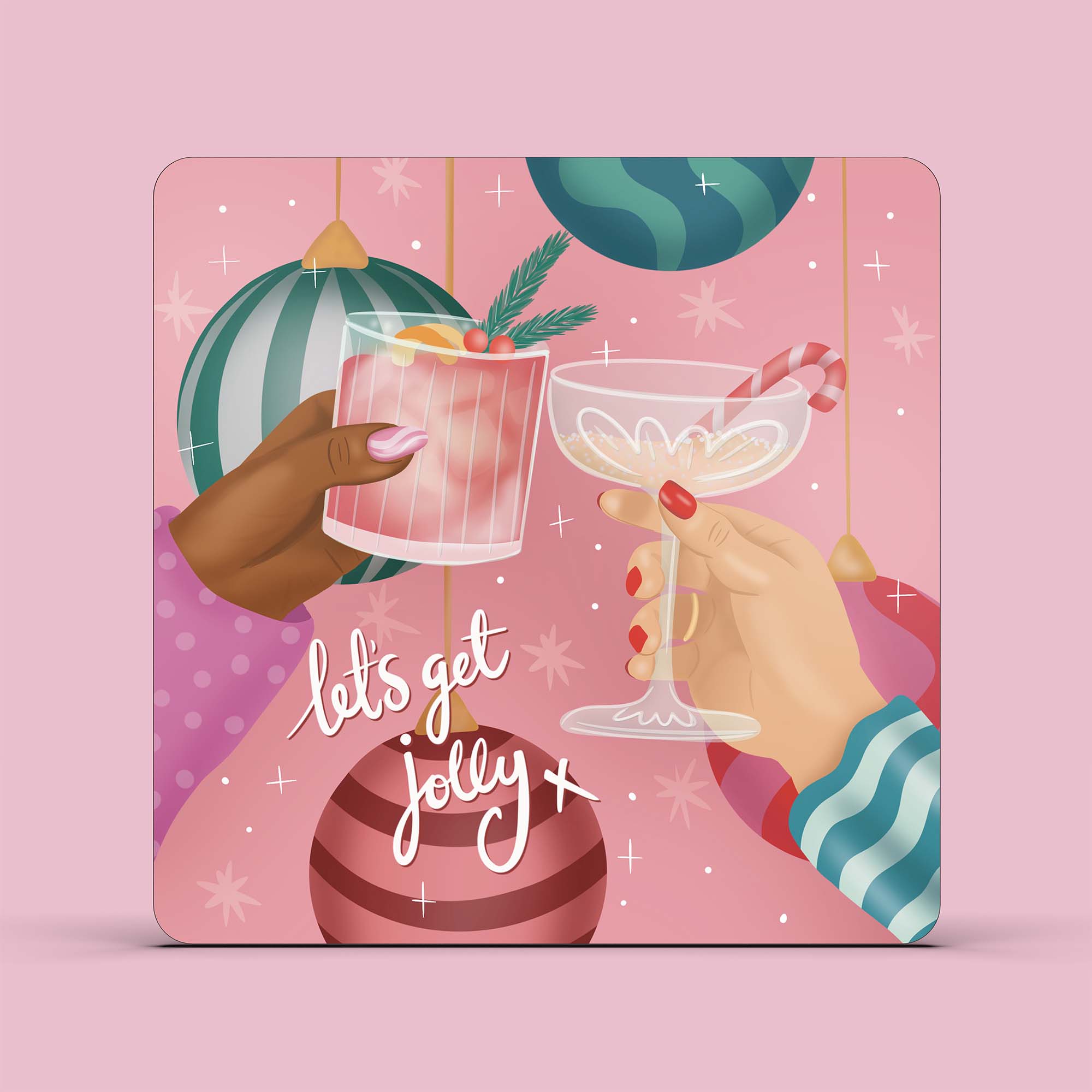 ‘Let’s Get Jolly’ Cocktail Coaster
